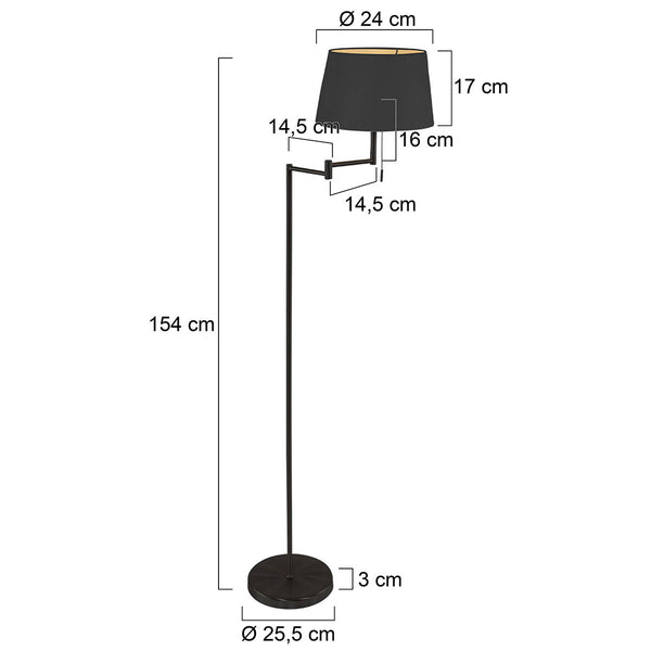 Vloerlamp Bella 5894ZW Zwart