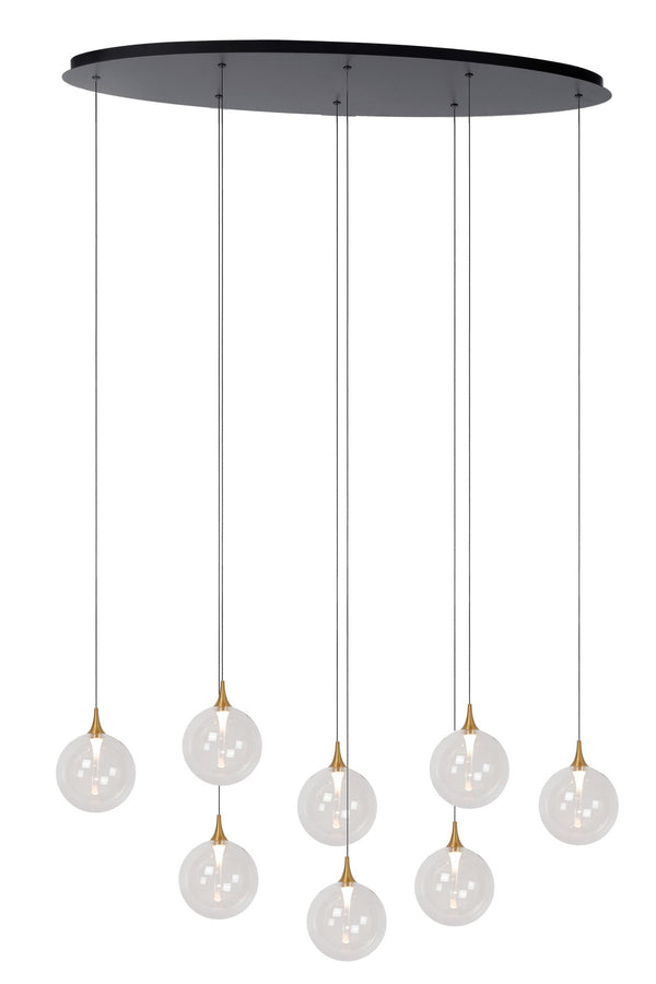 Lucide GISELA dimbare LED-hanglamp 8 × 3,9 W, transparant