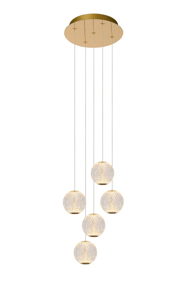 Lucide CINTRA dimbare LED-hanglamp Ø 32 cm, 5 × 4,7 W, transparant