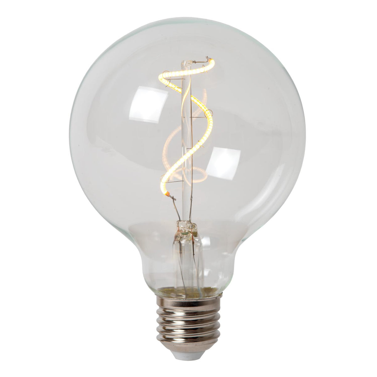 Lucide LAMP LAAGSPANNING LED-filamentlamp E27 Ø 9,5 cm, 1 W, 2700 K, transparant