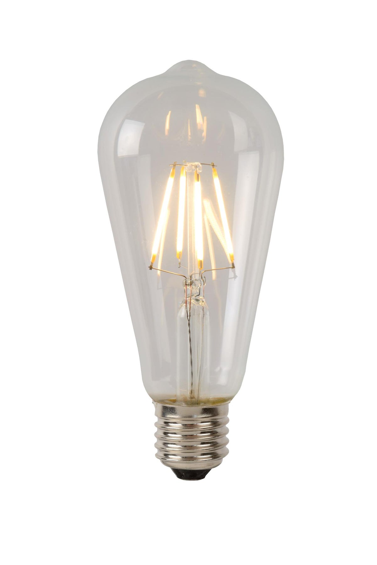 Lucide ST64 Klasse B dimbare LED-filamentlamp E27 Ø 6,4 cm, 7 W, 2700 K, transparant