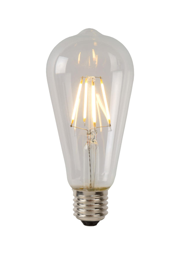 Lucide ST64 Klasse B dimbare LED-filamentlamp E27 Ø 6,4 cm, 7 W, 2700 K, transparant