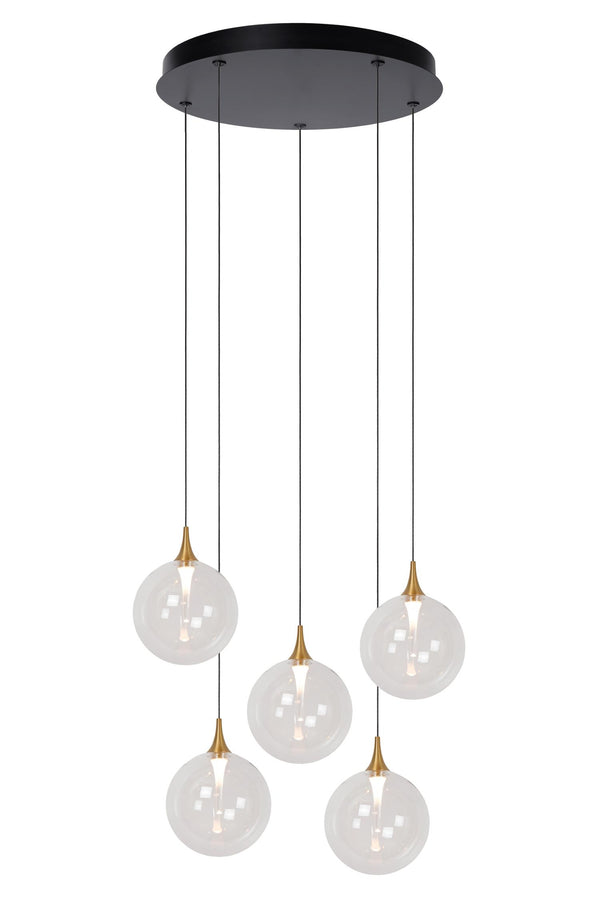 Lucide GISELA dimbare LED-hanglamp Ø 48 cm, 5 × 3,8 W, transparant