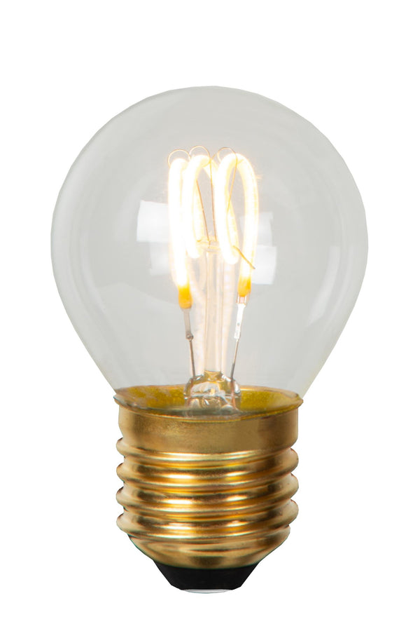 Lucide G45 dimbare LED-filamentlamp E27 Ø 4,5 cm, 3 W, 2700 K, transparant