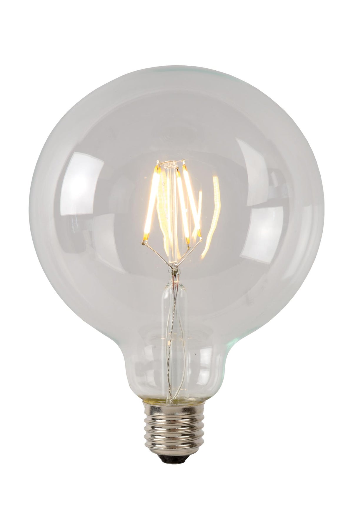Lucide G95 Klasse B dimbare LED-filamentlamp E27 Ø 9,5 cm, 7 W, 2700 K, transparant