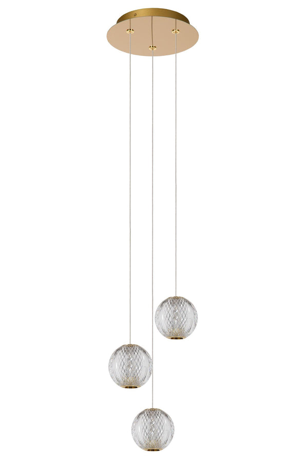 Lucide CINTRA dimbare LED-hanglamp Ø 25 cm, 3 × 4,7 W, transparant