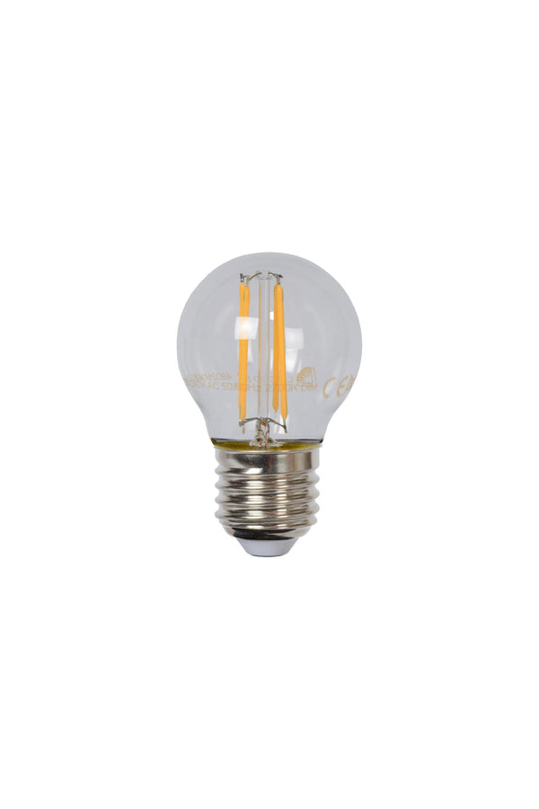 Lucide G45 dimbare LED-filamentlamp E27 Ø 4,5 cm, 4 W, 2700 K, transparant