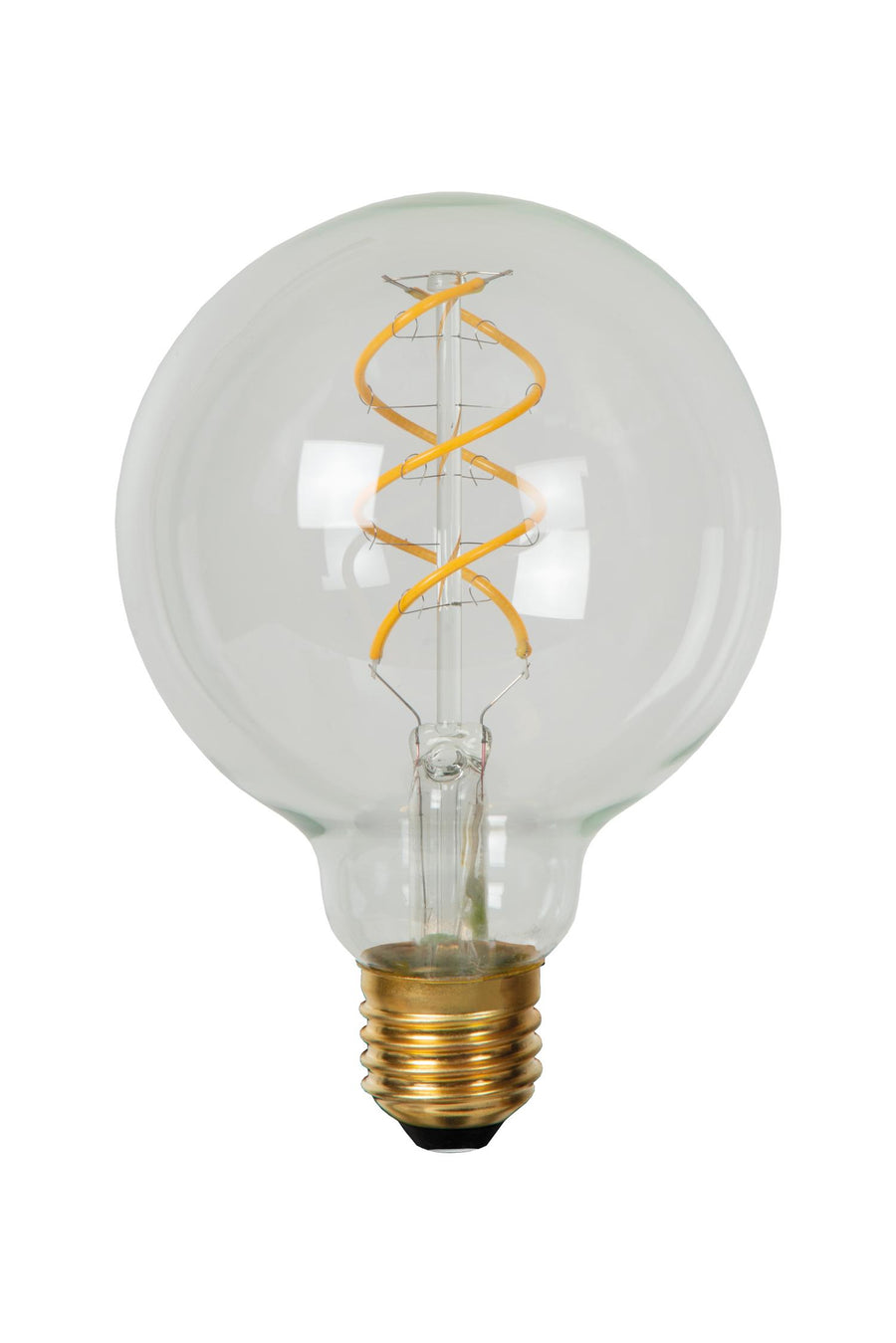 Lucide G95 dimbare LED-filamentlamp E27 Ø 9,5 cm, 4,9 W, 2700 K, transparant