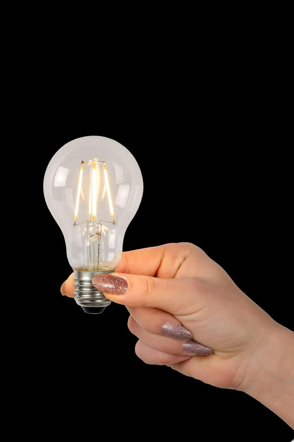 Lucide A60 Klasse B dimbare LED-filamentlamp E27 Ø 6,4 cm, 7 W, 2700 K, transparant