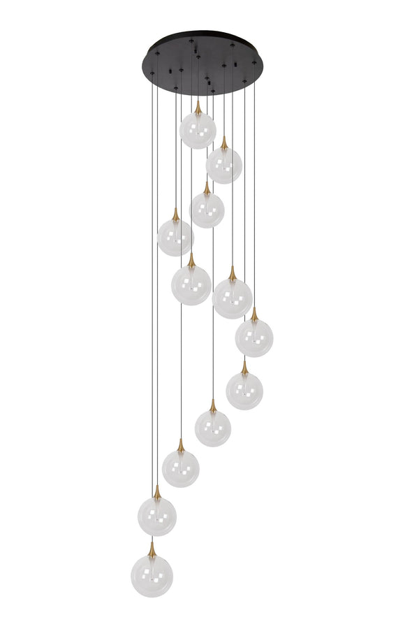 Lucide GISELA dimbare LED-hanglamp Ø 61 cm, 12 × 3,5 W, transparant