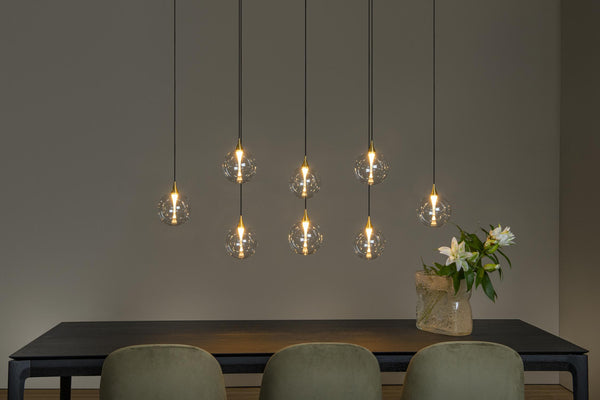 Lucide GISELA dimbare LED-hanglamp 8 × 3,9 W, transparant