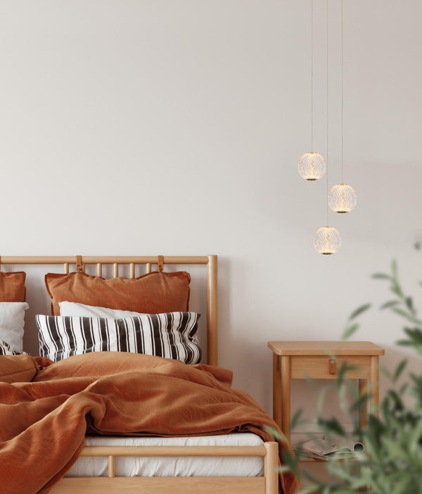 Lucide CINTRA dimbare LED-hanglamp Ø 25 cm, 3 × 4,7 W, transparant