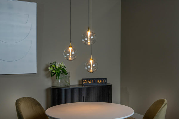 Lucide GISELA dimbare LED-hanglamp Ø 36 cm, 3 × 4,3 W, transparant