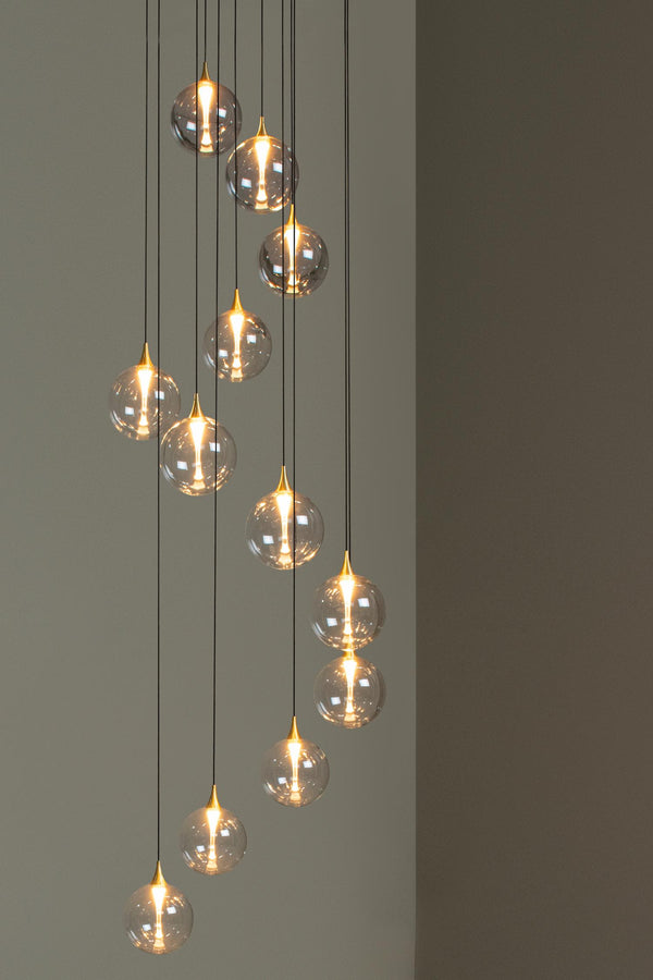 Lucide GISELA dimbare LED-hanglamp Ø 61 cm, 12 × 3,5 W, transparant