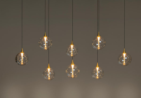 Lucide GISELA dimbare LED-hanglamp 8 × 3,9 W, transparant
