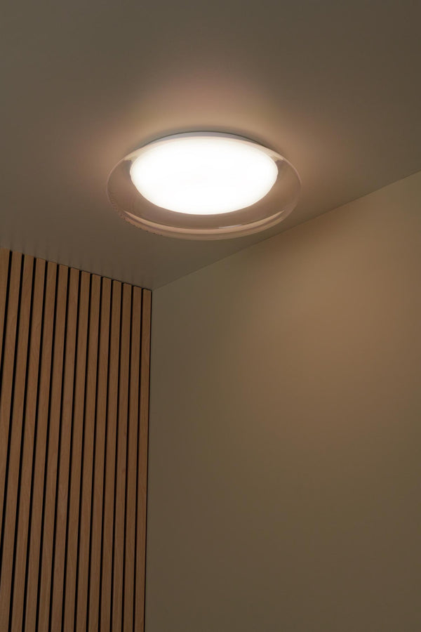 Lucide SKETES dimbare LED-plafondlamp Ø 45,7 cm, 24 W, 2700–4000 K, transparant