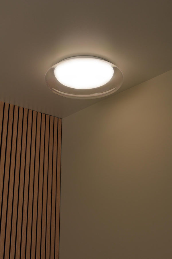 Lucide SKETES dimbare LED-plafondlamp Ø 45,7 cm, 24 W, 2700–4000 K, transparant