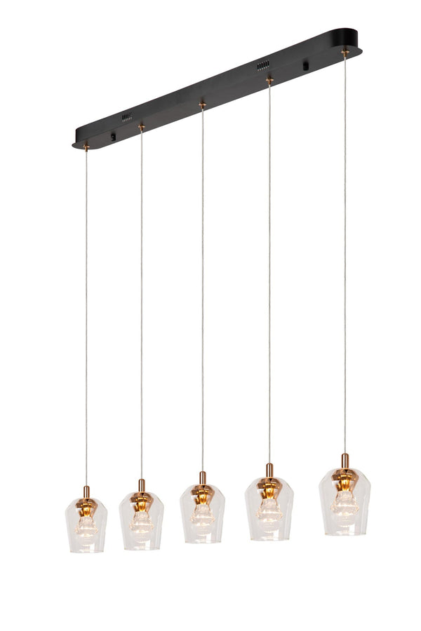 Lucide BERLIANE dimbare LED-hanglamp 5 × 4 W, transparant