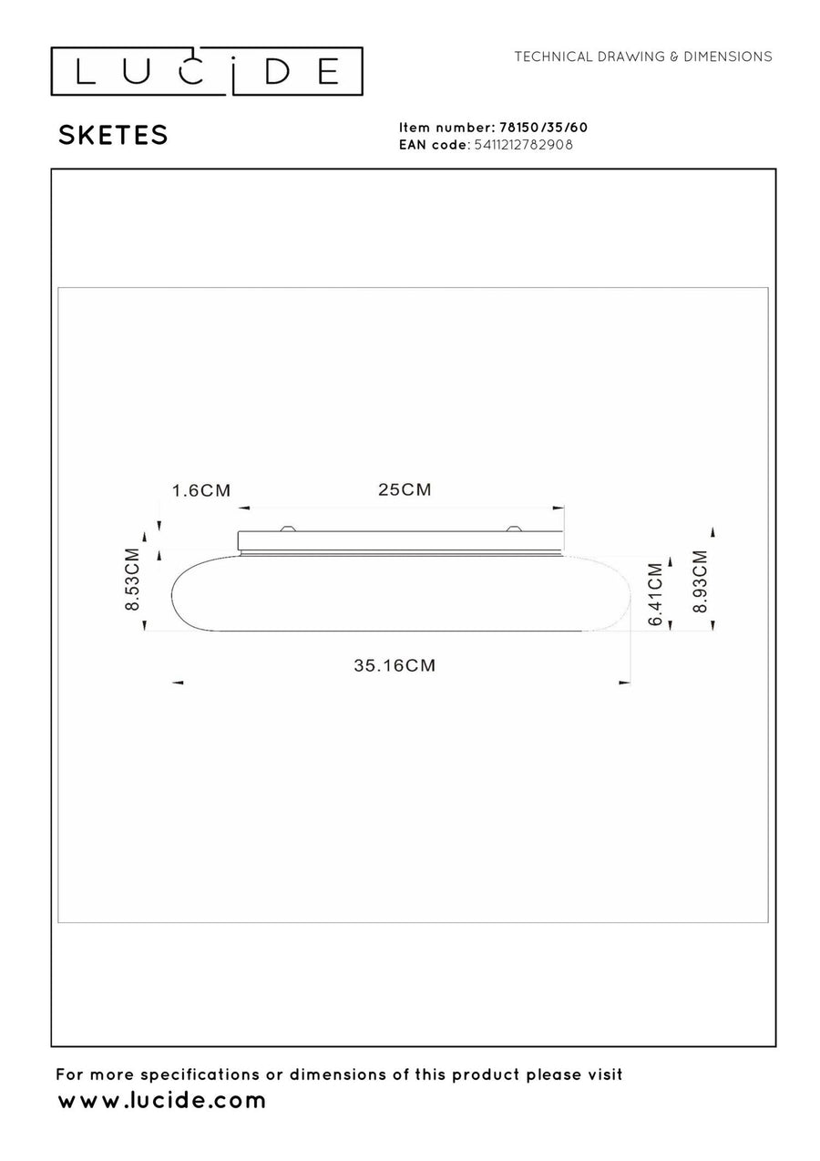 Lucide SKETES dimbare LED-plafondlamp Ø 35,2 cm, 18 W, 2700–5000 K, transparant