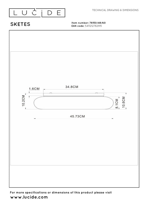 Lucide SKETES dimbare LED-plafondlamp Ø 45,7 cm, 24 W, 2700–4000 K, transparant