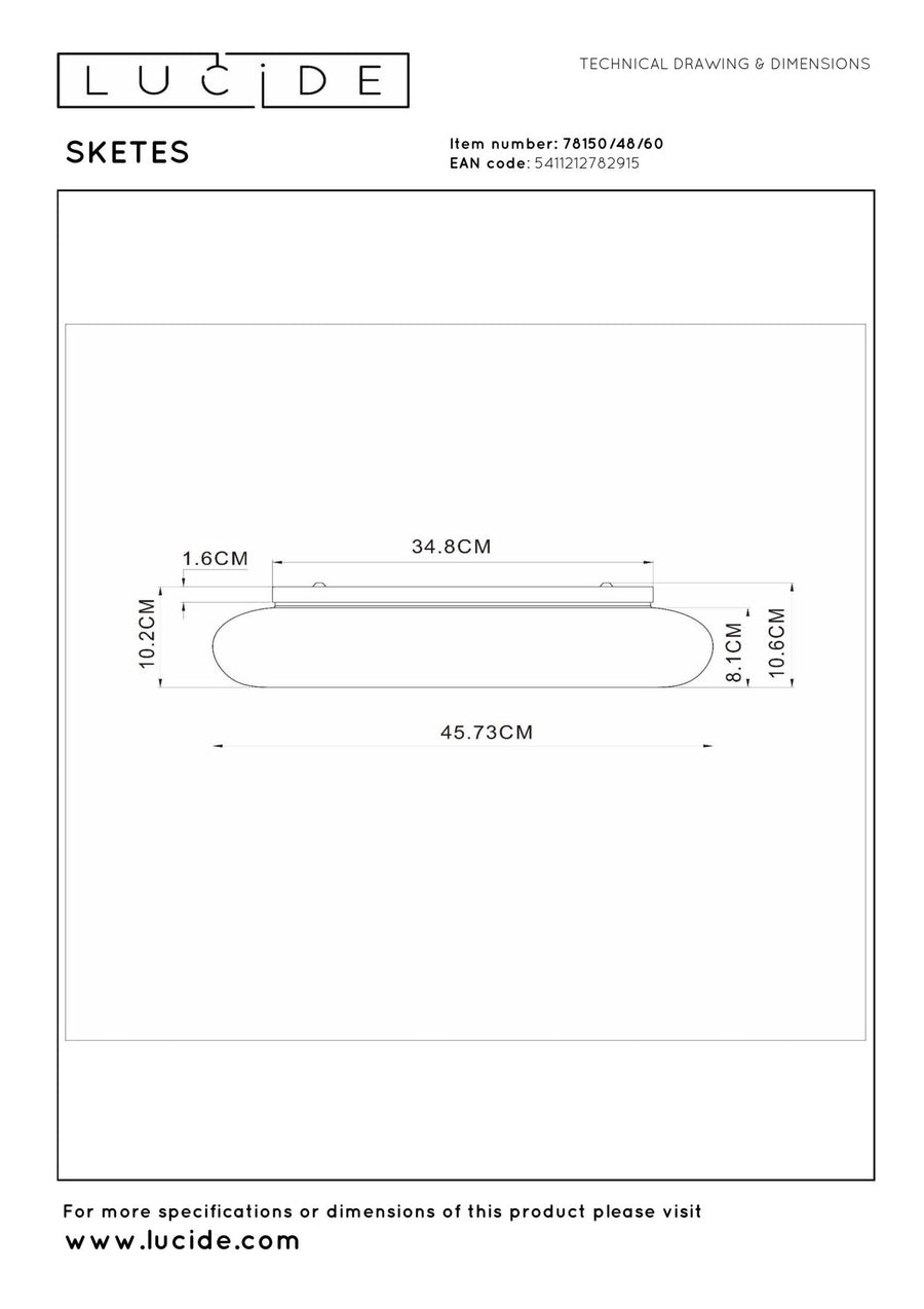 Lucide SKETES dimbare LED-plafondlamp Ø 45,7 cm, 24 W, 2700–4000 K, transparant