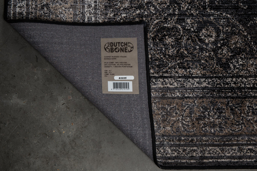 Vloerkleed Rugged 200x300 Donker