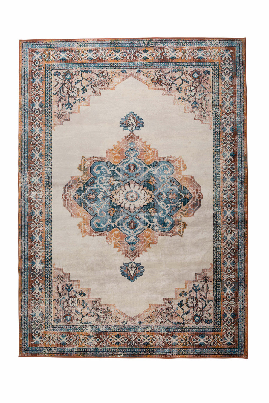 Vloerkleed Mahal Blauw/Baksteen 170x240