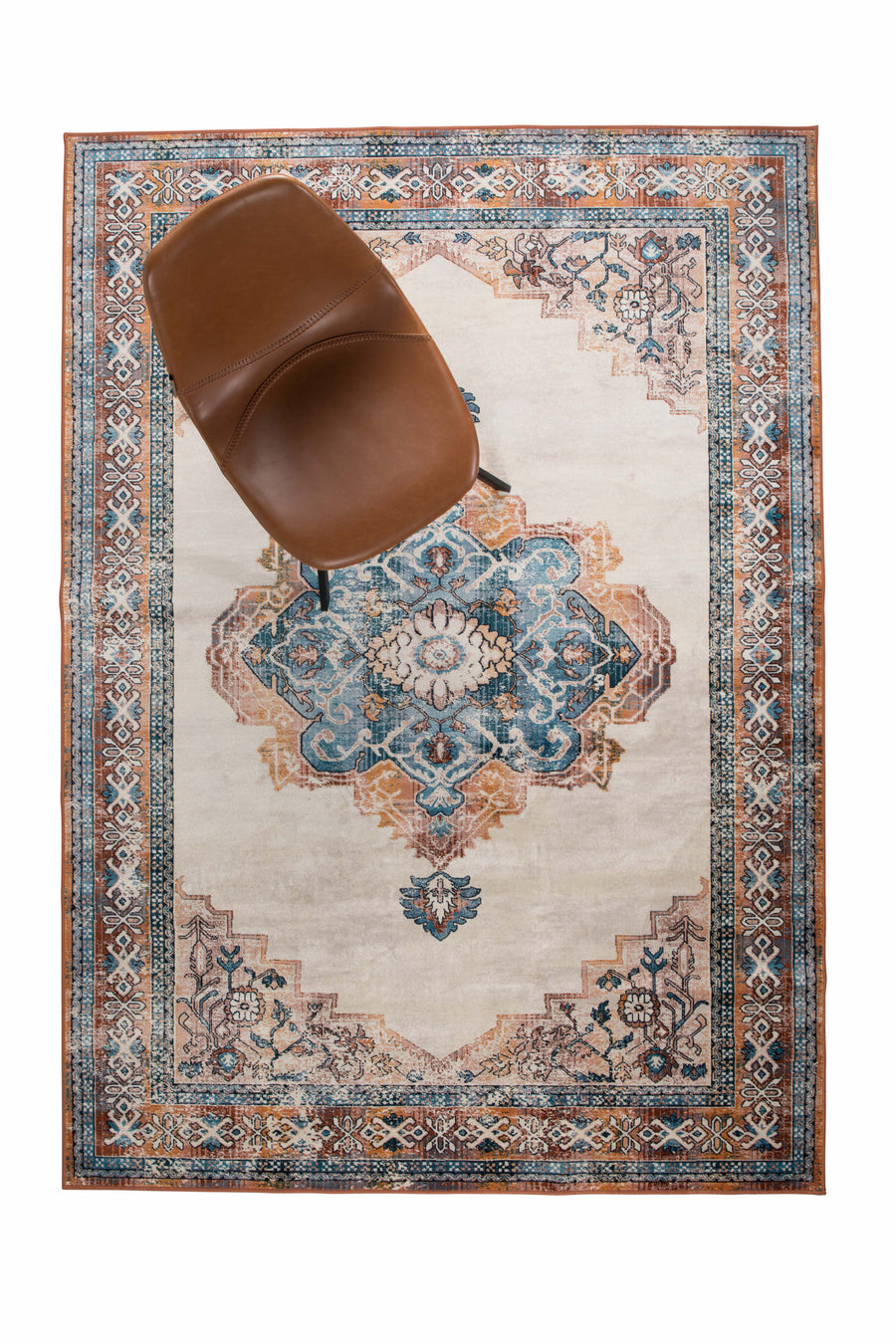 Vloerkleed Mahal Blauw/Baksteen 170x240