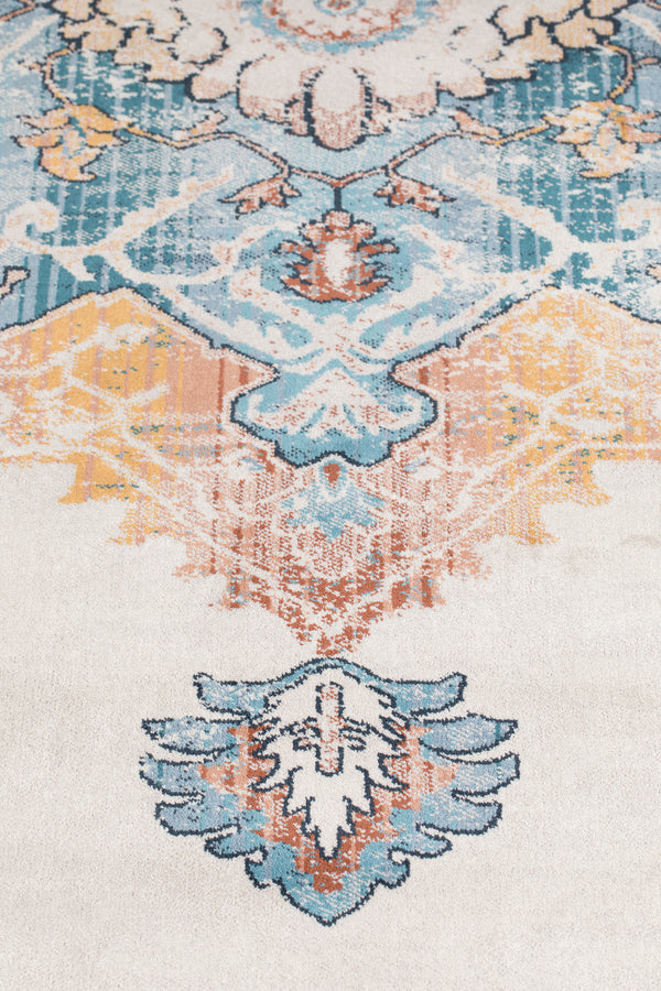 Vloerkleed Mahal Blauw/Baksteen 170x240