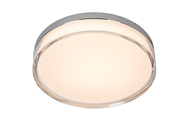 Lucide PLANO dimbare LED-plafondlamp voor de badkamer Ø 28 cm, 16 W, 2700–4000 K, IP44, opaal