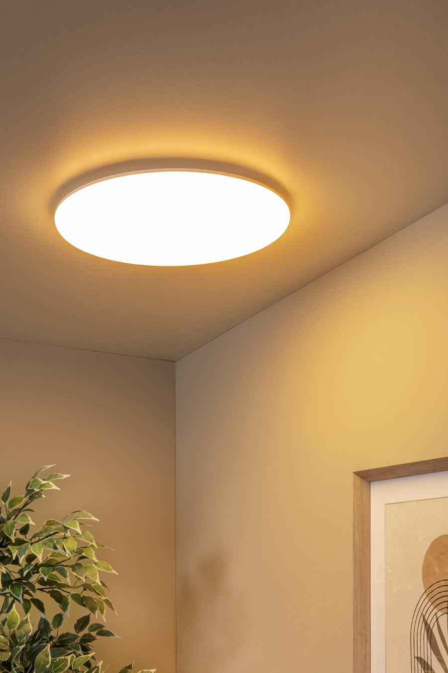 Lucide OLSON LED-plafondlamp voor de badkamer Ø 45 cm, 45 W, 3000–6500 K, IP44, opaal