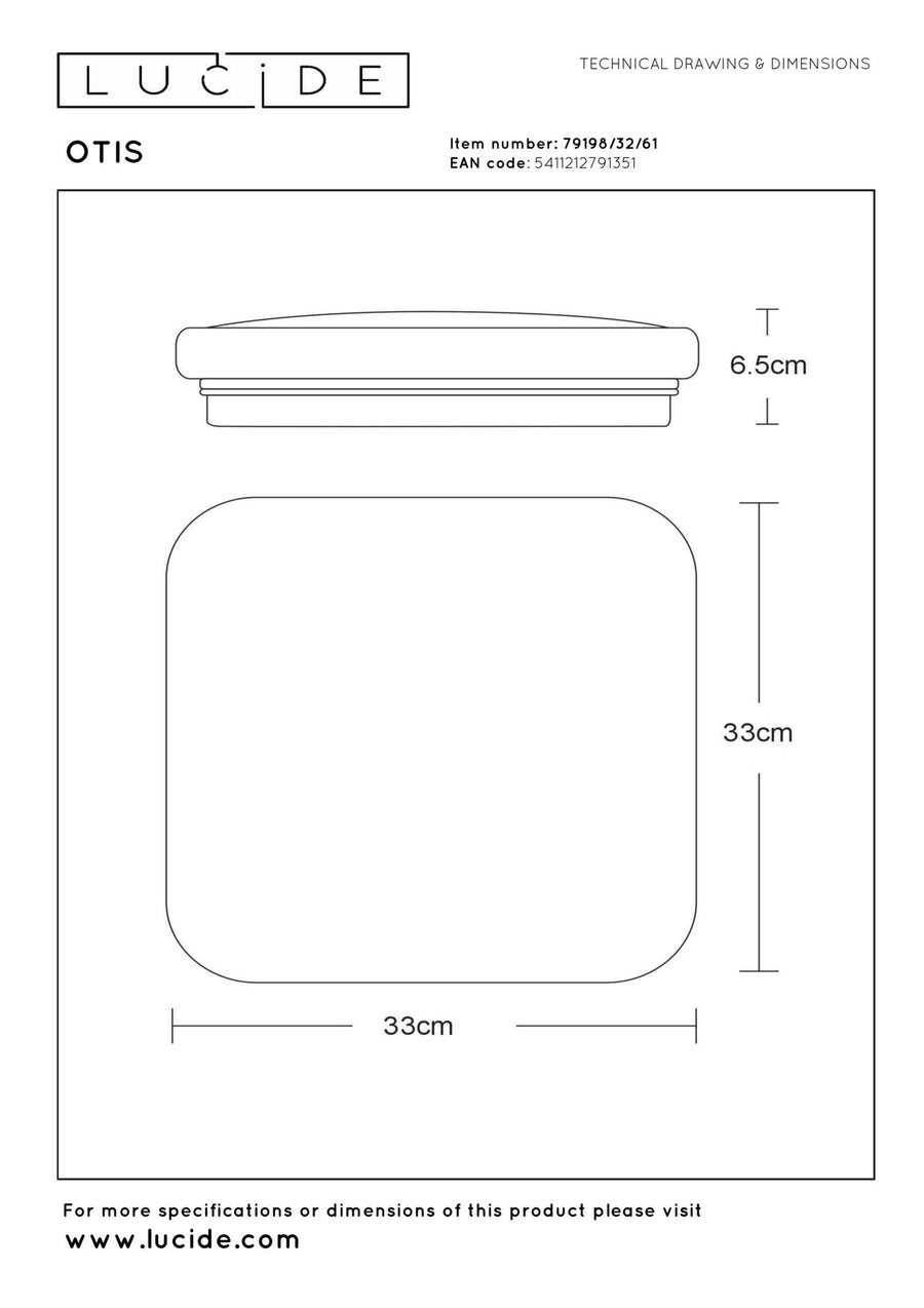 Lucide OTIS LED-plafondlamp 32 W, opaal
