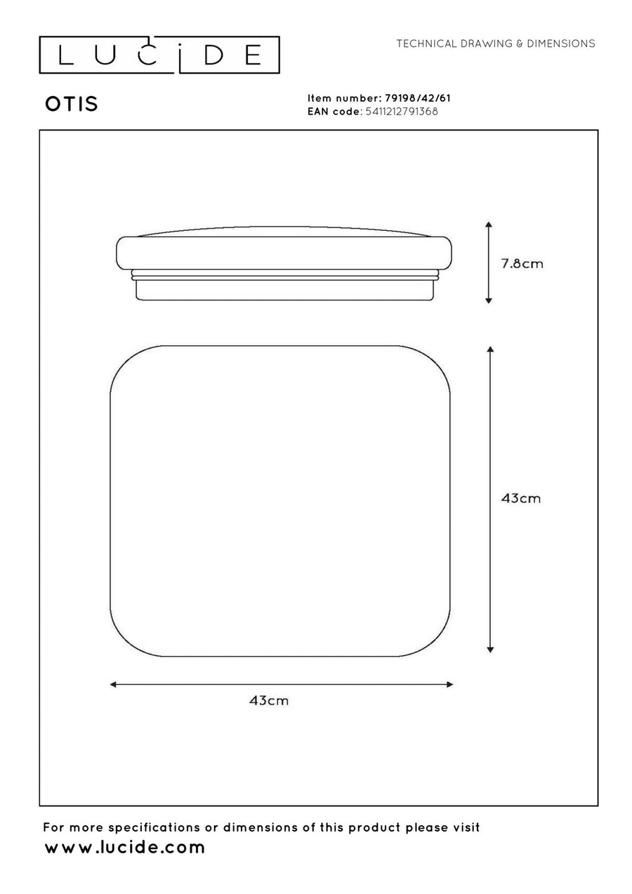 Lucide OTIS LED-plafondlamp 42 W, opaal