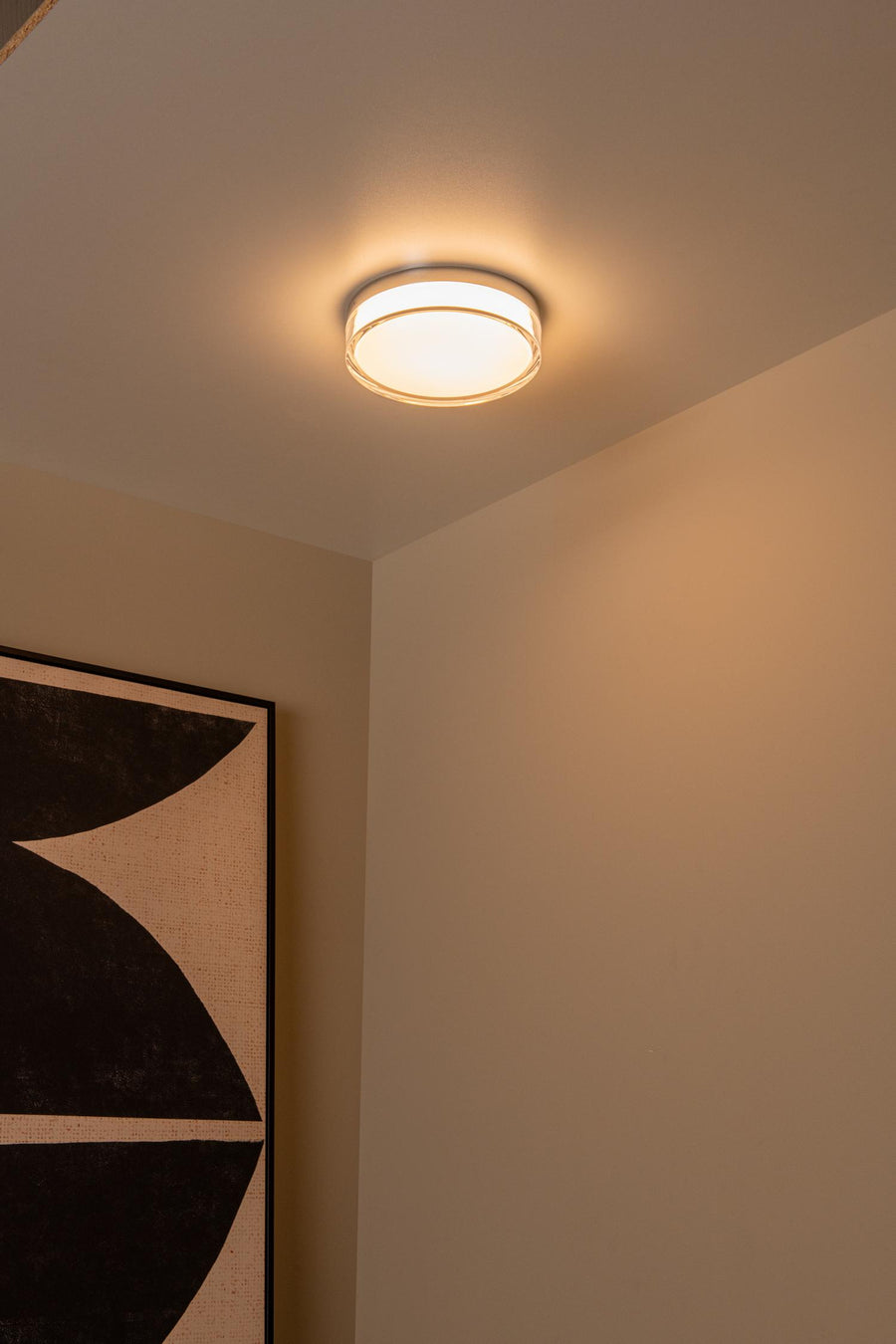 Lucide PLANO dimbare LED-plafondlamp voor de badkamer Ø 23 cm, 11 W, 2700–4000 K, IP44, opaal