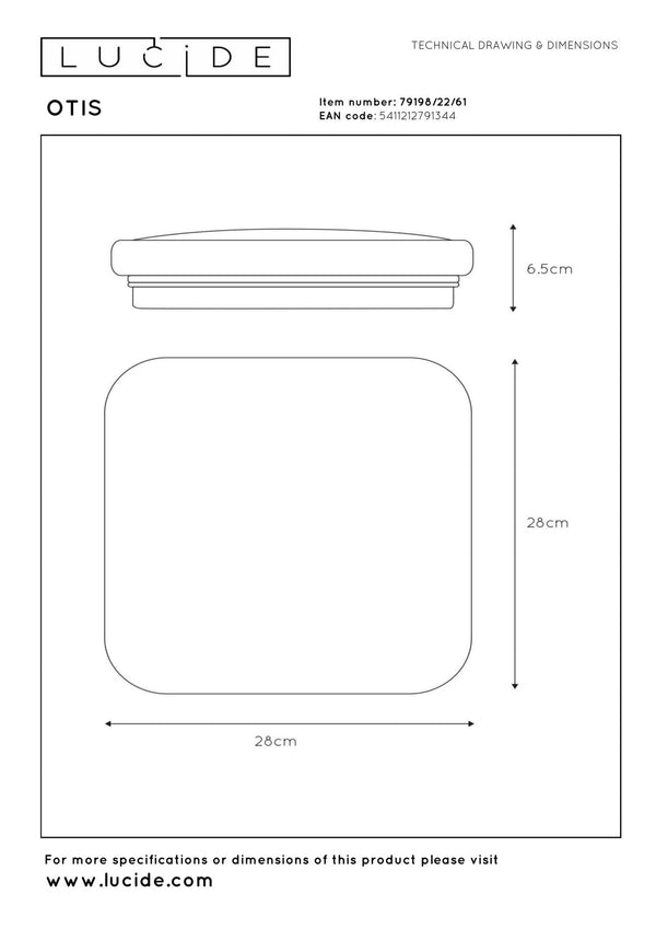 Lucide OTIS LED-plafondlamp 20 W, opaal