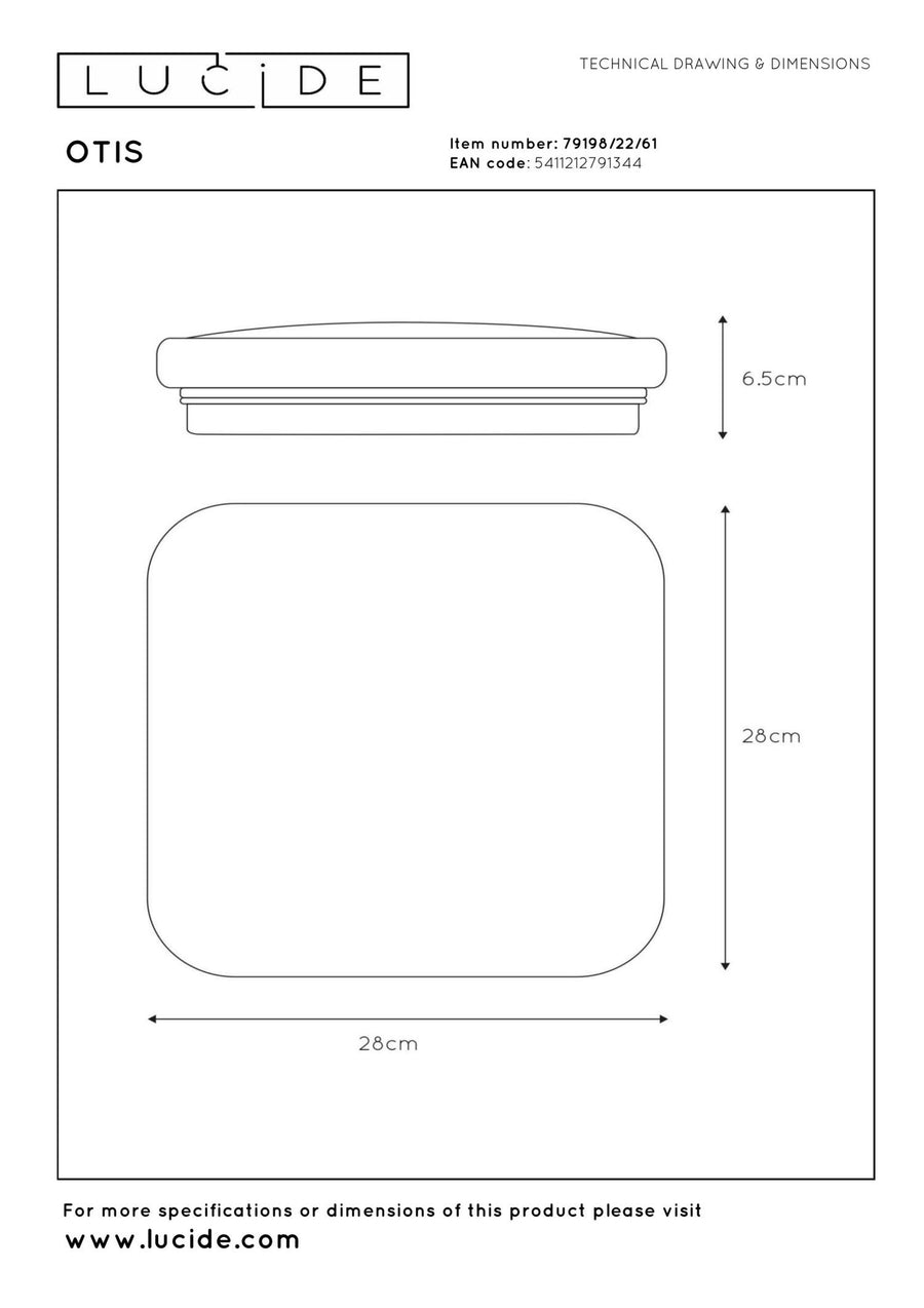 Lucide OTIS LED-plafondlamp 20 W, opaal