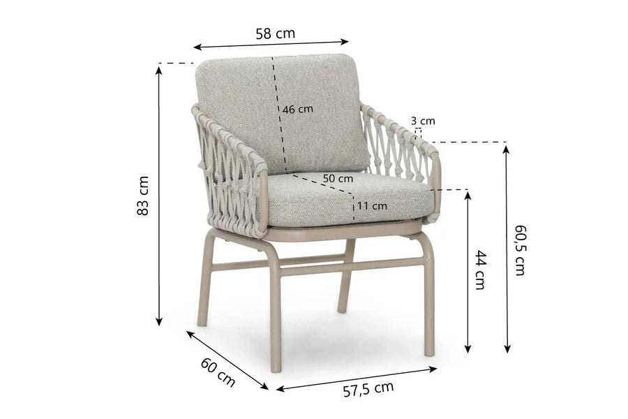 Ventana low dining tuinstoel