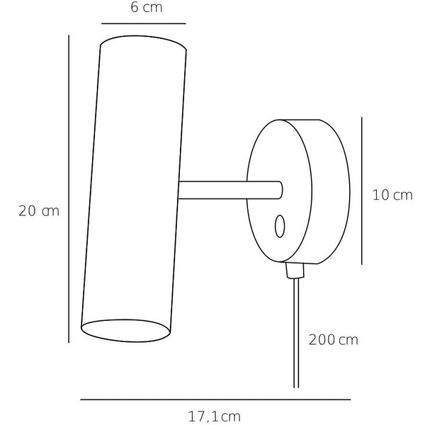 Wandlamp MIB 6 Wall Black Kantelbare spot om de lichtrichting aan te passen Wandplaat ø10cm