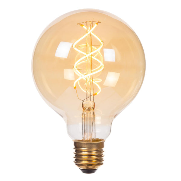Lucide G95 LED-filamentlamp E27 Ø 9,5 cm, 2200 K, amber