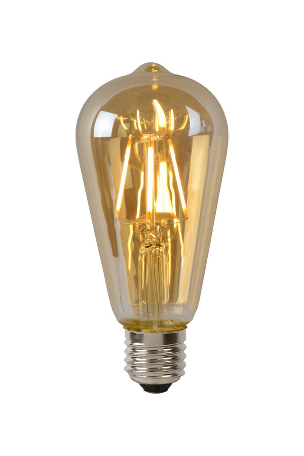 Lucide ST64 dimbare LED-filamentlamp E27 Ø 6,4 cm, 5 W, 2700 K, amber