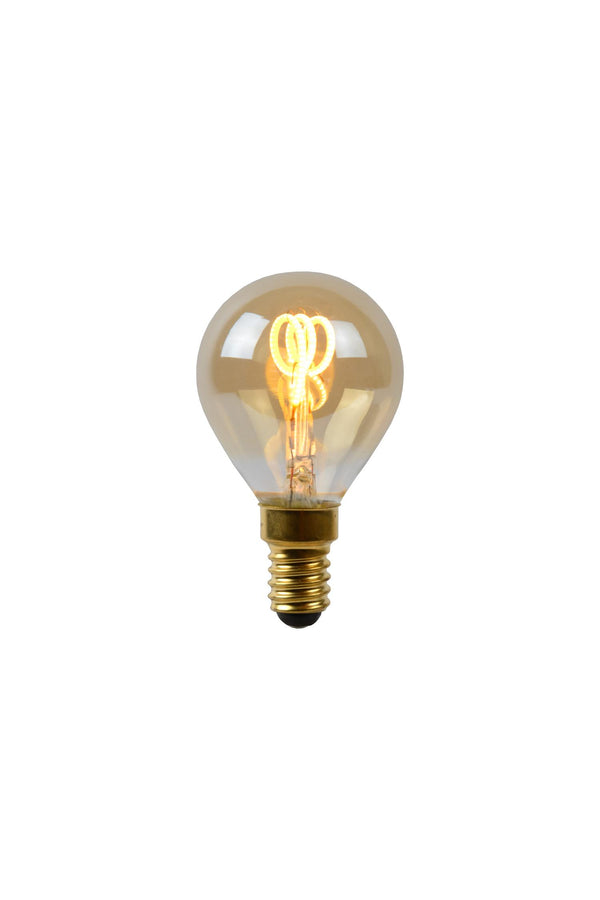 Lucide P45 dimbare LED-filamentlamp E14 Ø 4,5 cm, 3 W, 2200 K, amber