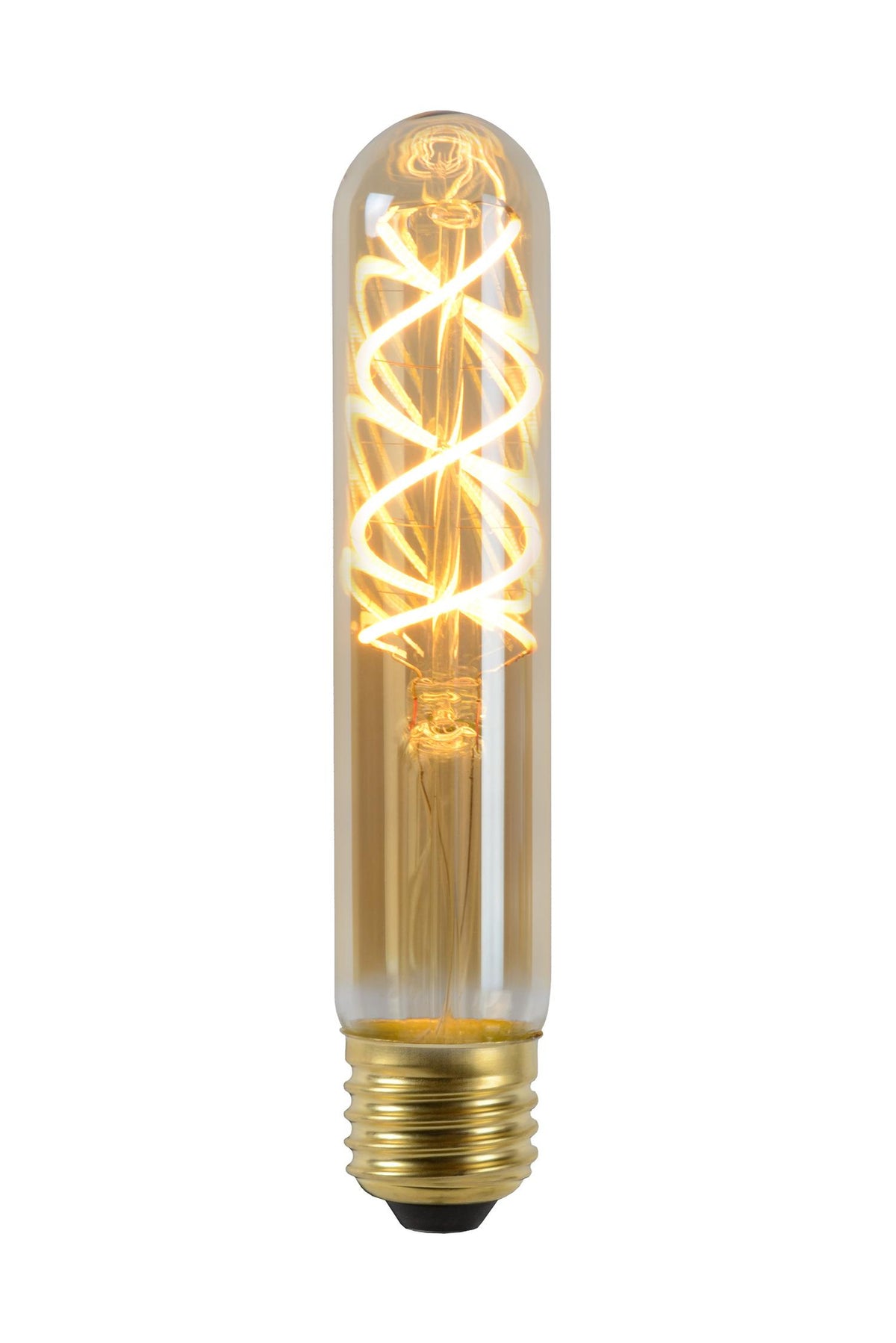 Lucide T32 dimbare LED-filamentlamp E27 Ø 3 cm, 4,9 W, 2200 K, amber