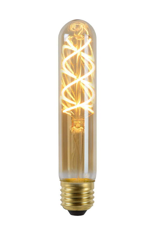 Lucide T32 dimbare LED-filamentlamp E27 Ø 3 cm, 4,9 W, 2200 K, amber