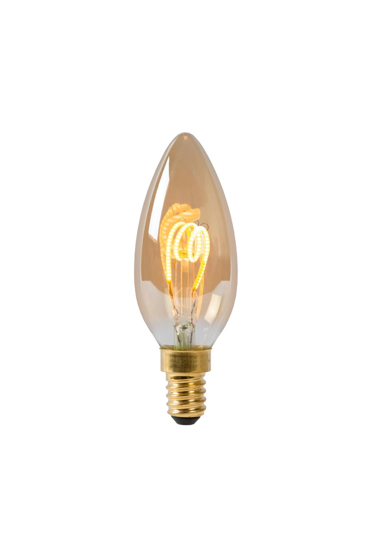 Lucide C35 dimbare LED-filamentlamp E14 Ø 3,5 cm, 3 W, 2200 K, amber