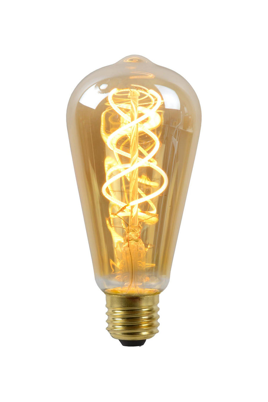 Lucide ST64 dimbare LED-filamentlamp E27 Ø 6,4 cm, 4,9 W, 2200 K, amber
