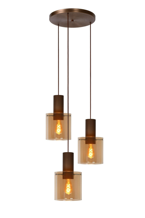 Lucide TOLEDO hanglamp 3 × E27, amber