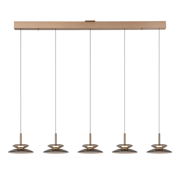 Lucide SANTIAGO dimbare LED-hanglamp 5 × 10 W, 2700–4000 K, amber