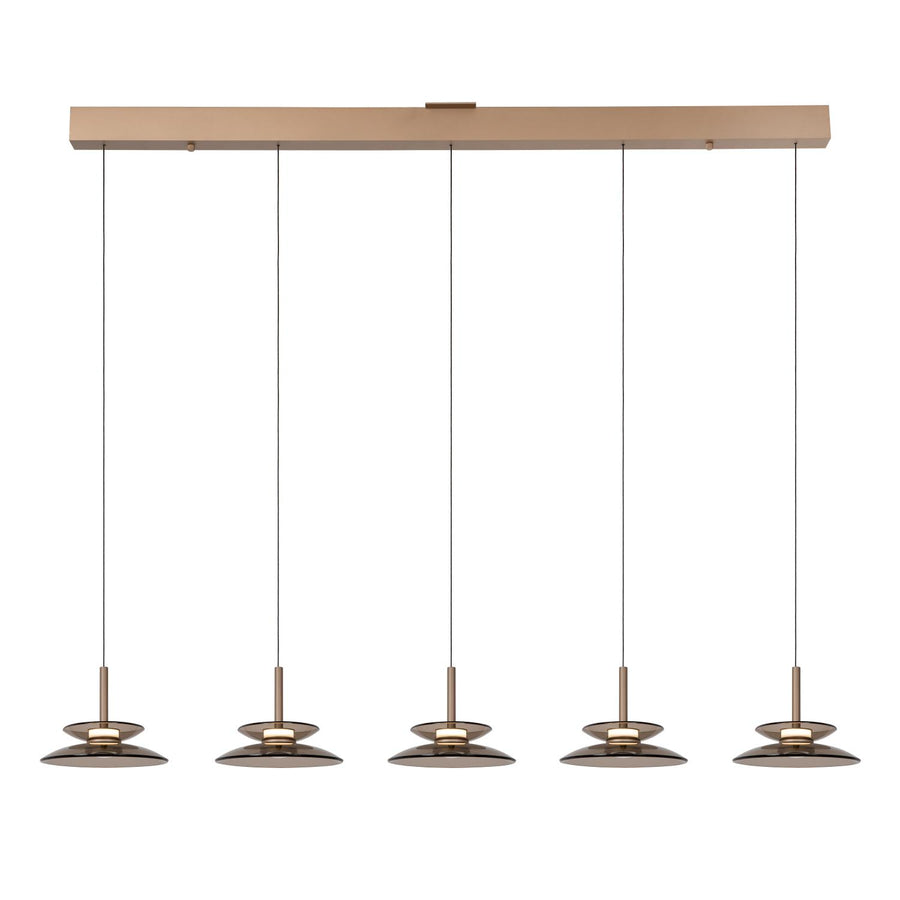 Lucide SANTIAGO dimbare LED-hanglamp 5 × 10 W, 2700–4000 K, amber