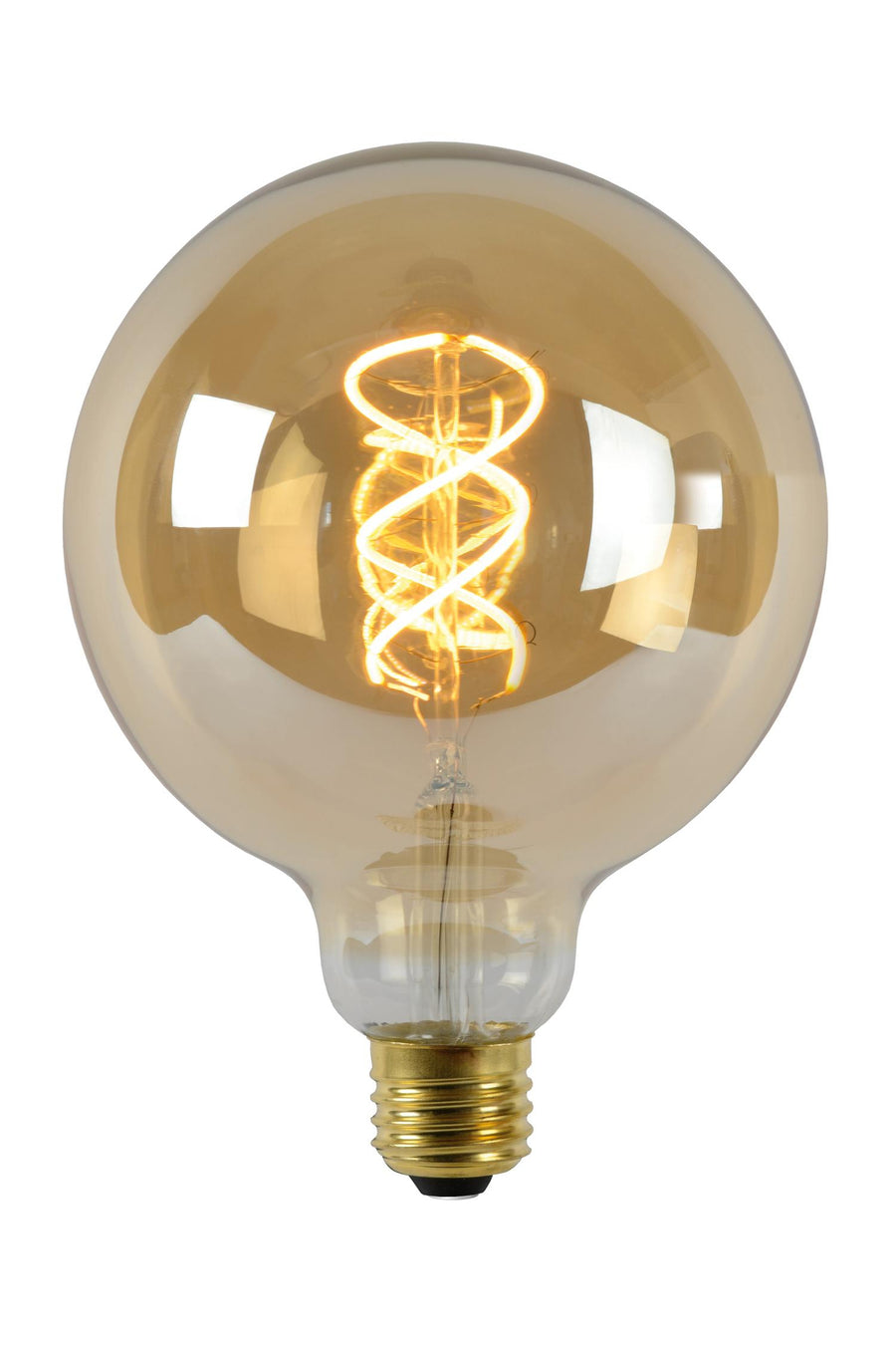 Lucide G125 dimbare LED-filamentlamp E27 Ø 12,5 cm, 4,9 W, 2200 K, amber