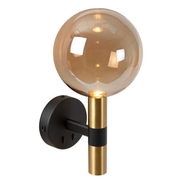 Lucide JOSIANE wandlamp Ø 18 cm, G9, met USB-poort, zwart